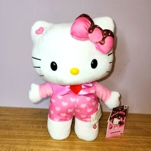 HELLO KITTY 14” Happy Shuffle, Pink Hearts Plush
